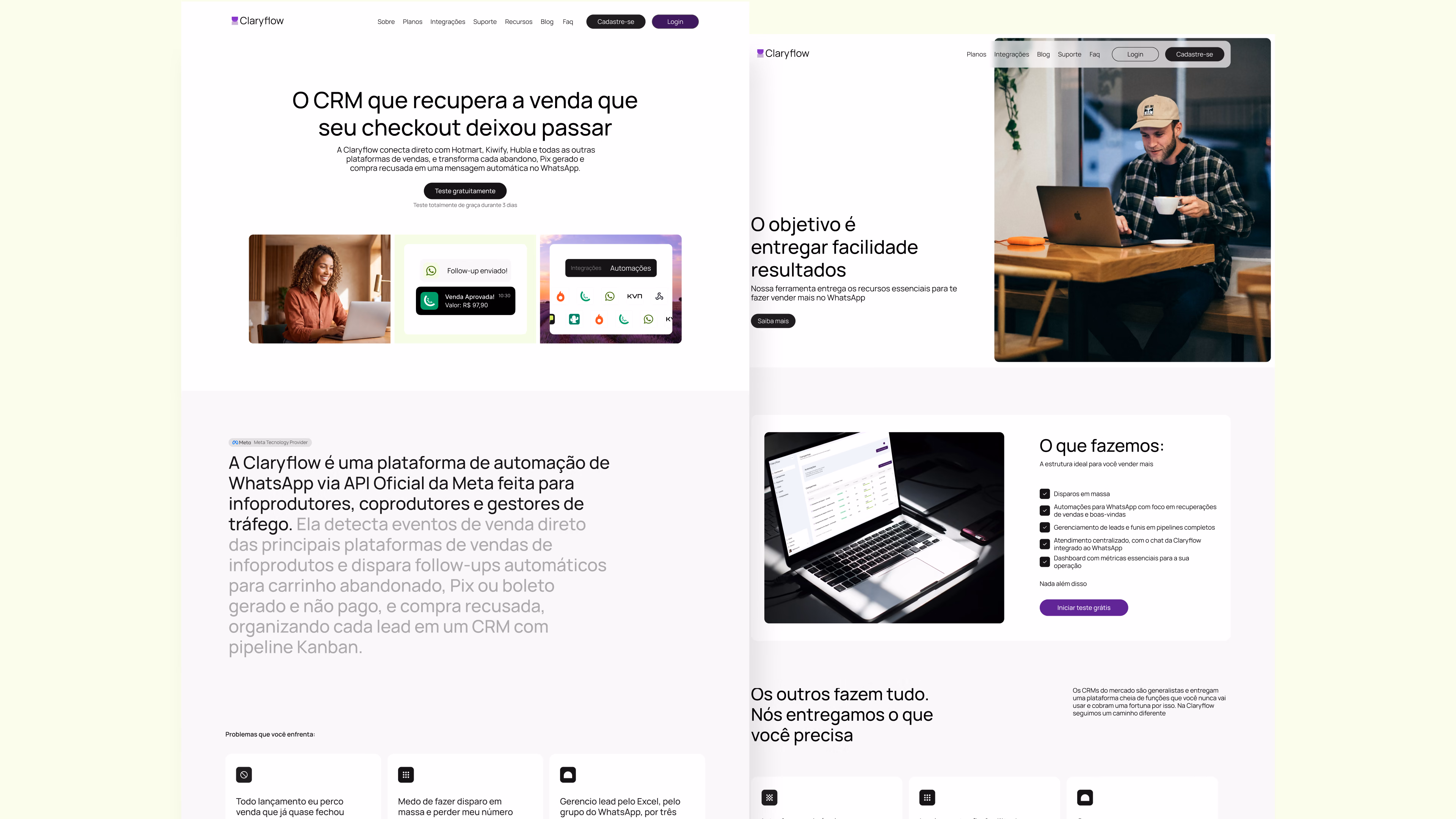 Claryflow — Captura da página, rolável