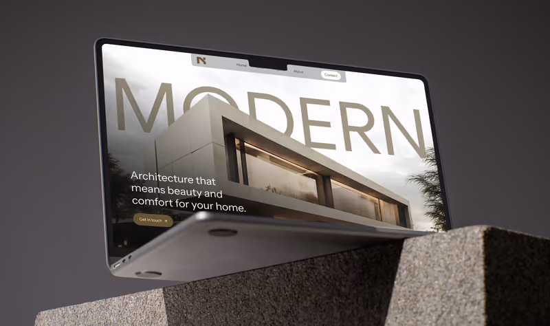 Modern — Identidade visual, Landing page