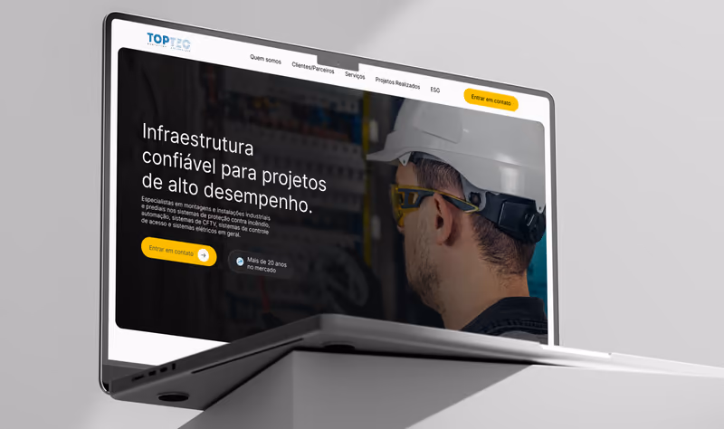 TopTec — UI/UX, Desenvolvimento website