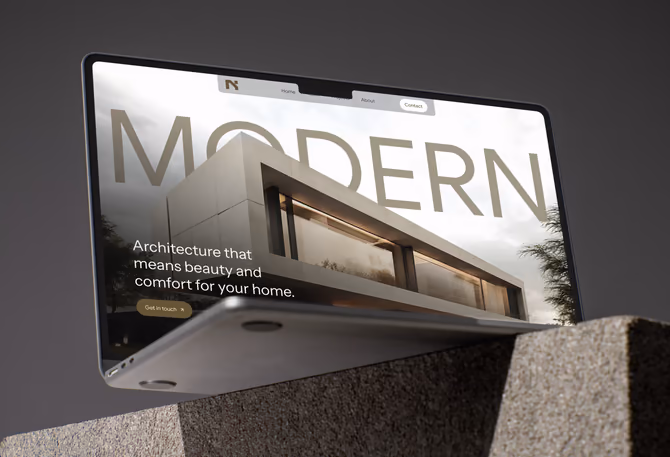 Modern — Identidade visual, Landing page